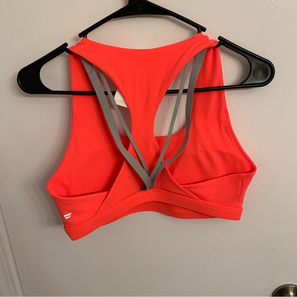 Women’s Fabletics Strappy Boost Sports Bra in Atomic Orange - Picture 3 of 5